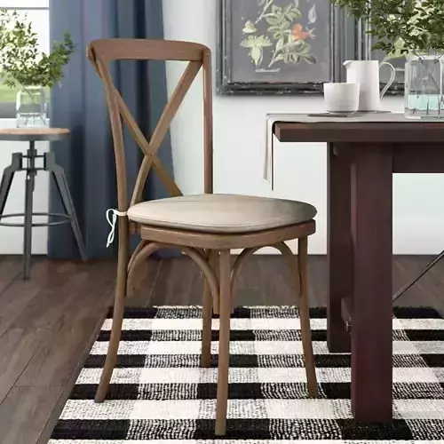 Cross Back Stacking Side Chair - 3 Finish