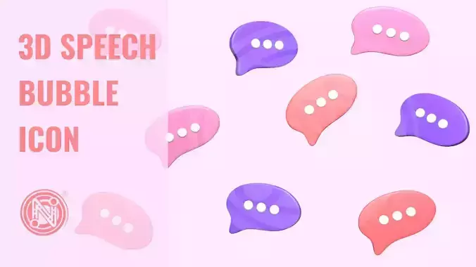 3D Speech Bubble Icon 3D model