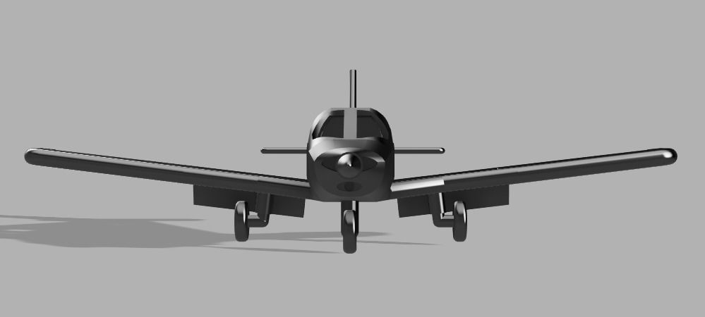 Piper ArcherII PA28-181 with flaps keychain 3D print model_2