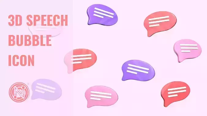 3D Speech Bubble Icon 3D model