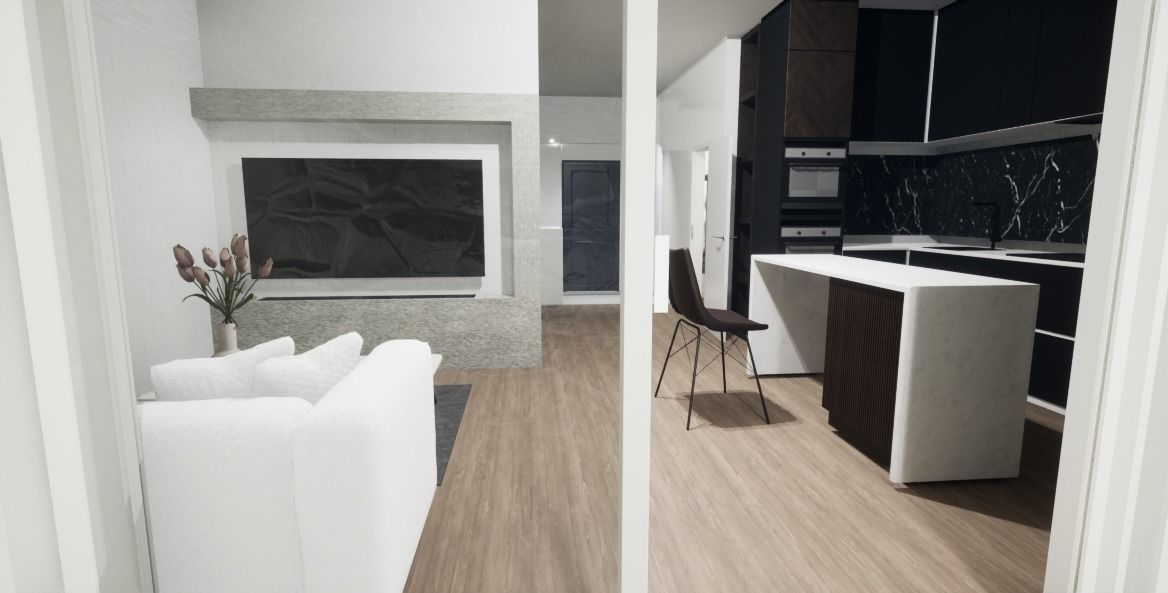 Modern Korea Style small aparment interior 3D model_1