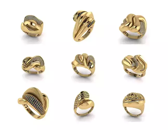 100 CoolJoyrings 3dm files render 3D Model Collection