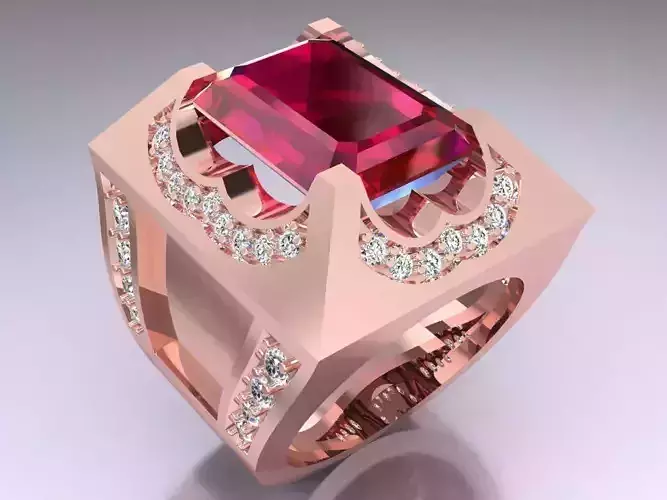 Rectangular Stone Rings - Mens Rings - N3118