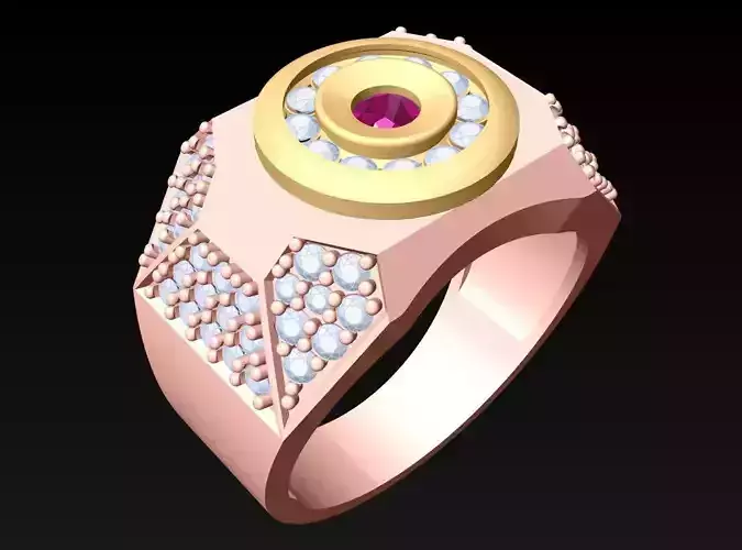 Diamond Ring - Mens Rings - N567 3D print model