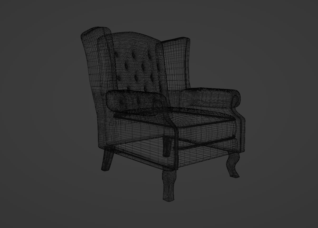 Furniture Wingback Chairs Transitional Free 3D model_1
