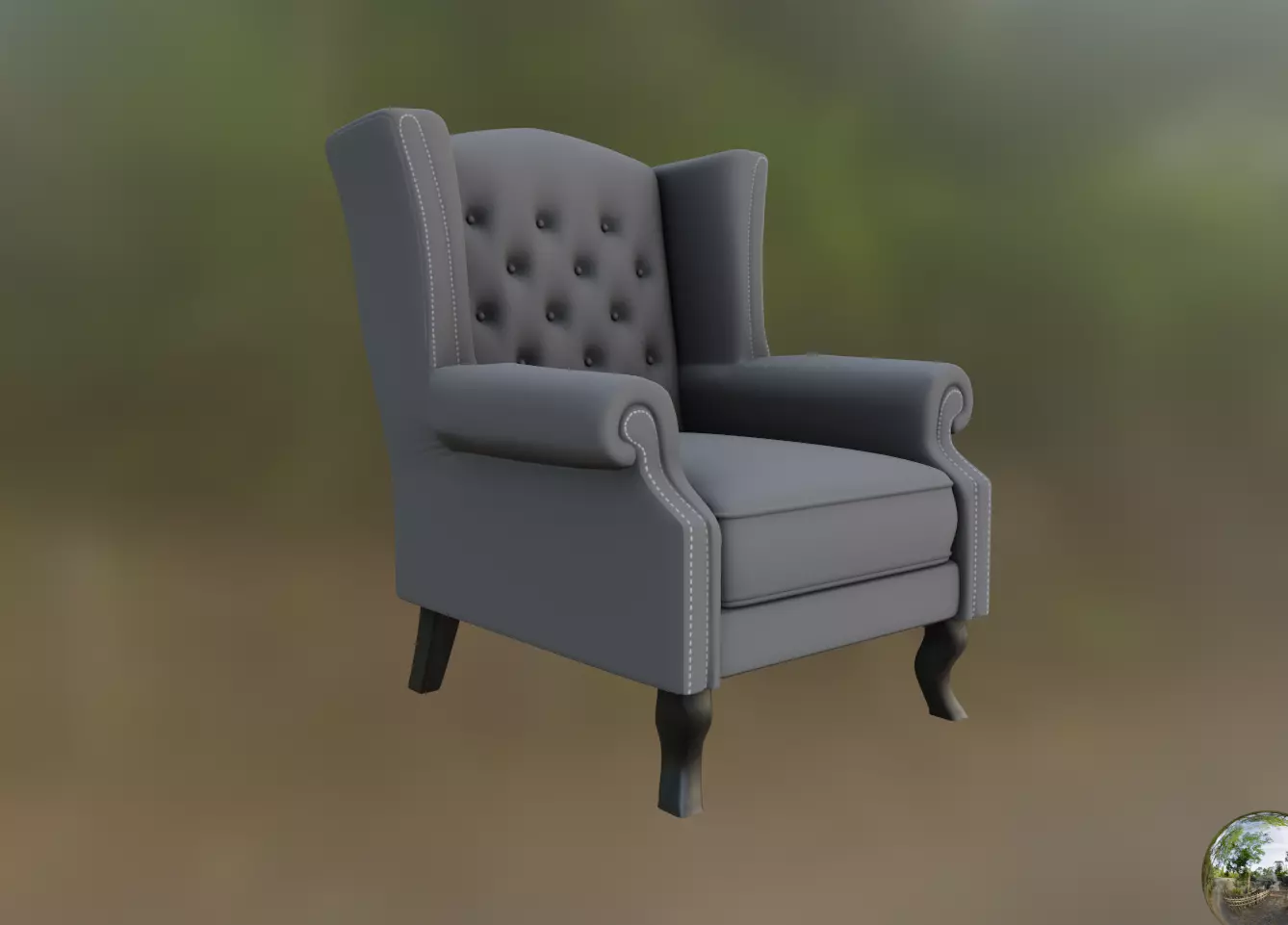 Furniture Wingback Chairs Transitional Free 3D model_0