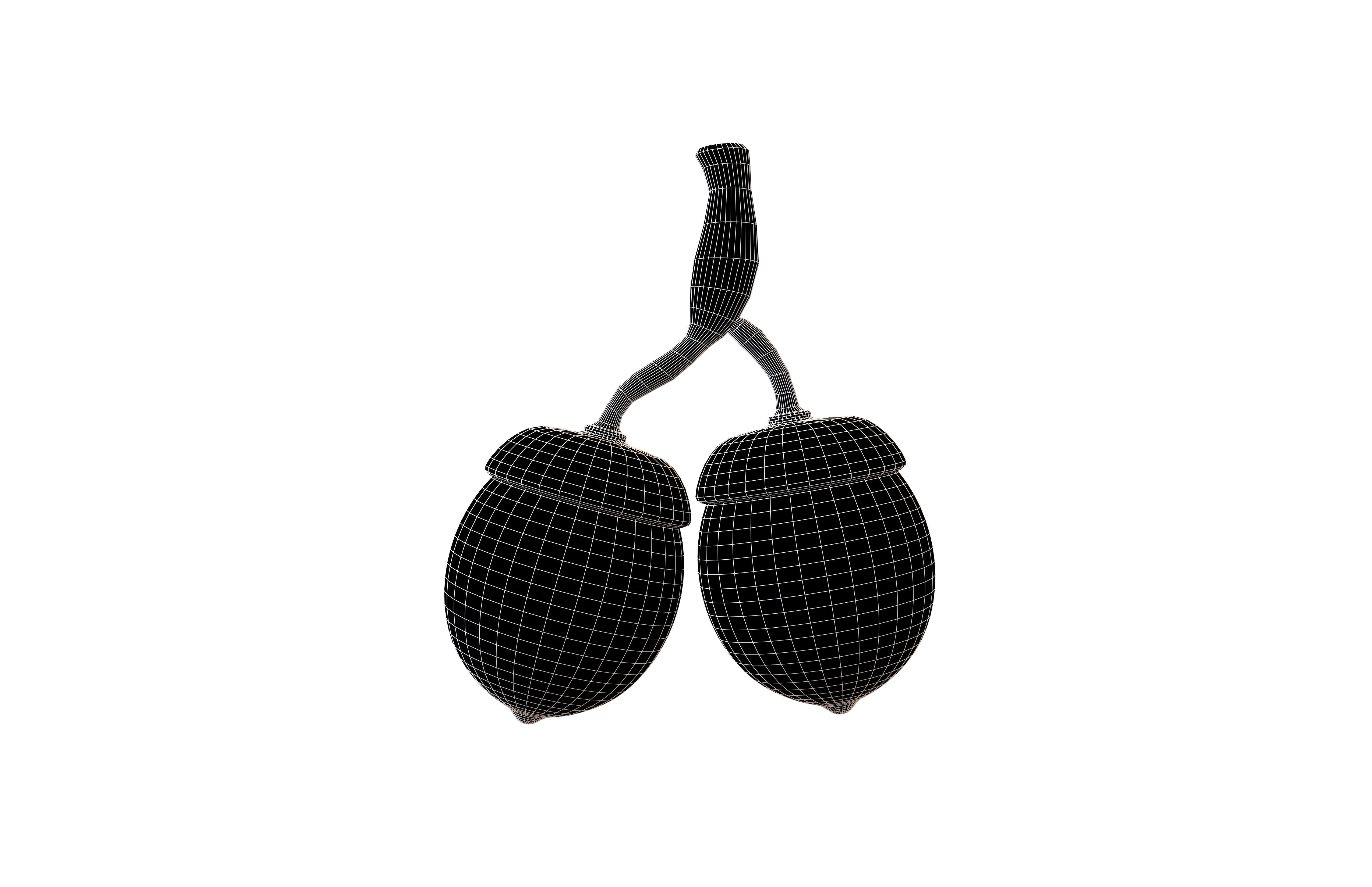 Acorn Fruit v1 004 Low-poly 3D model_6