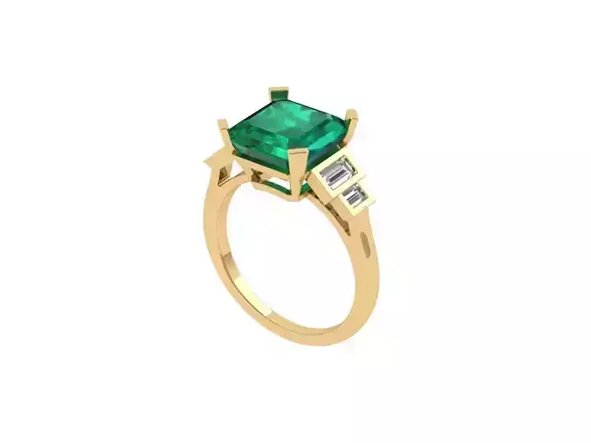 Asscher Art Deco Ring