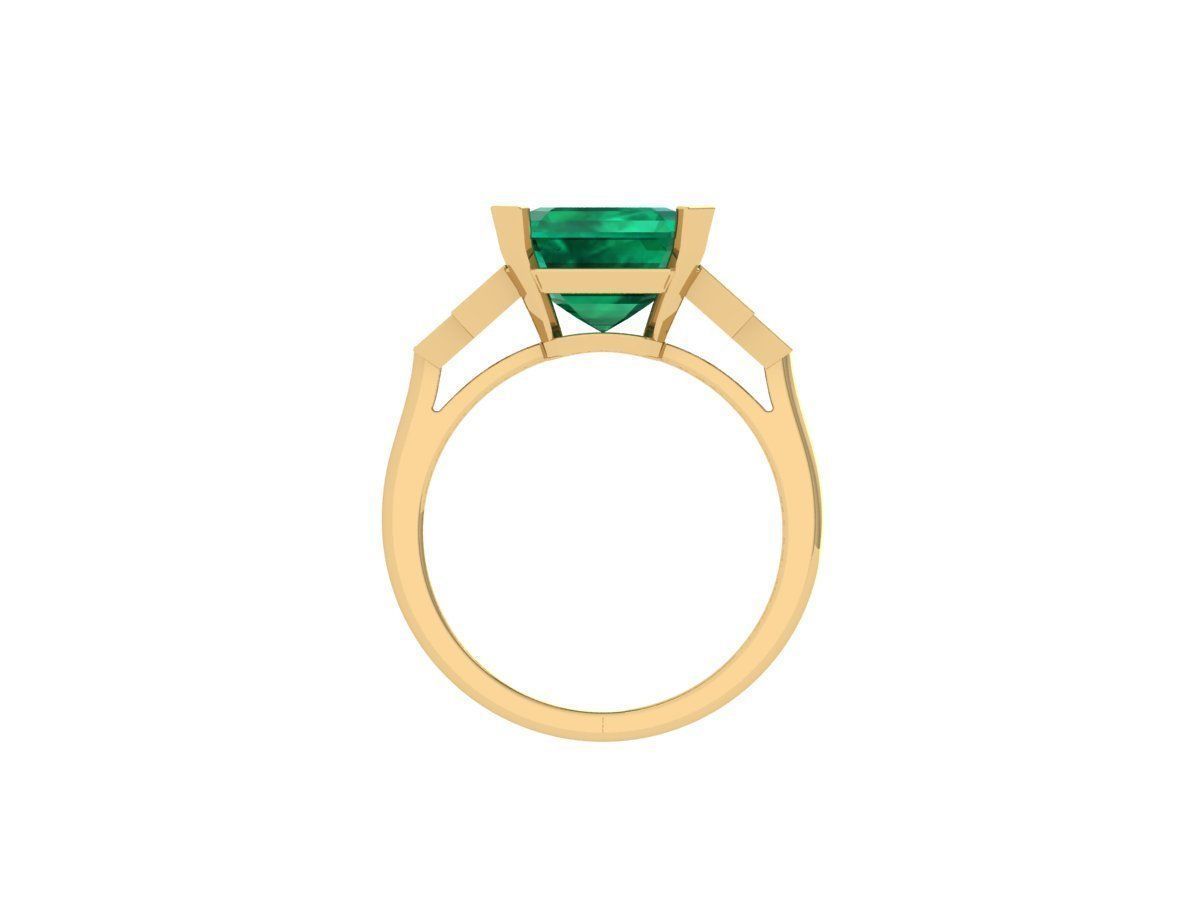 Asscher Art Deco Ring 3D print model_10