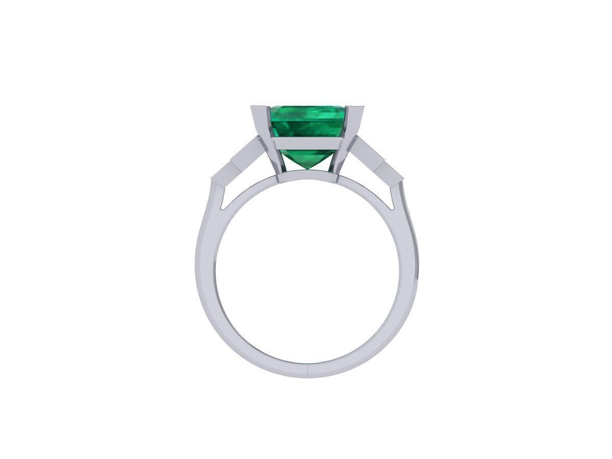 Asscher Art Deco Ring 3D print model_9