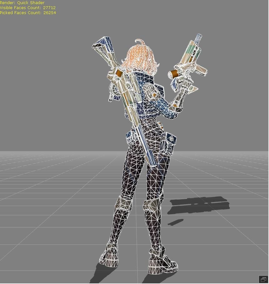 Beatrix Space Agent Low-poly 3D model_7