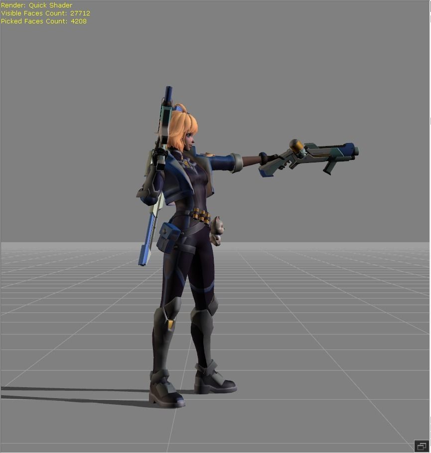 Beatrix Space Agent Low-poly 3D model_1