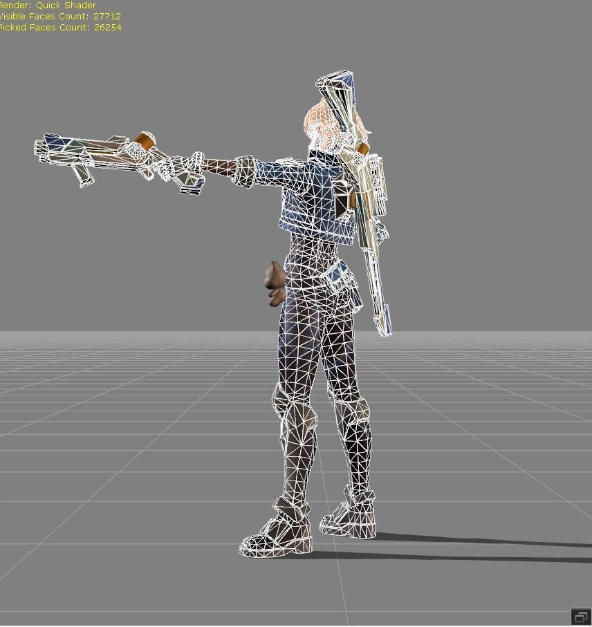 Beatrix Space Agent Low-poly 3D model_6