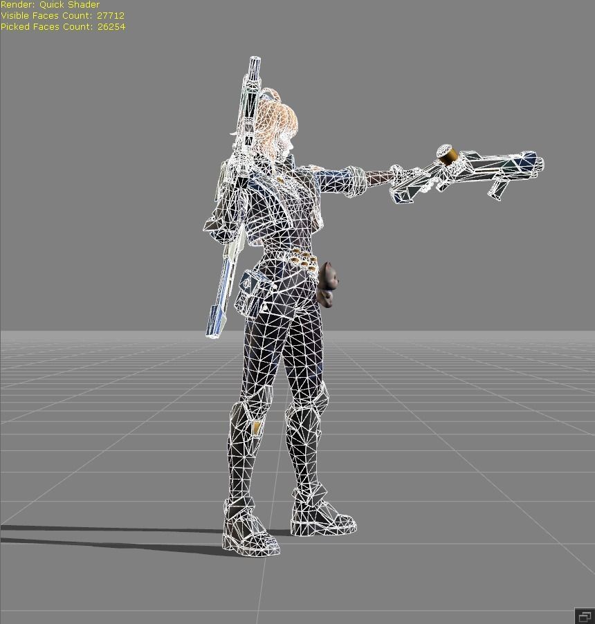 Beatrix Space Agent Low-poly 3D model_5