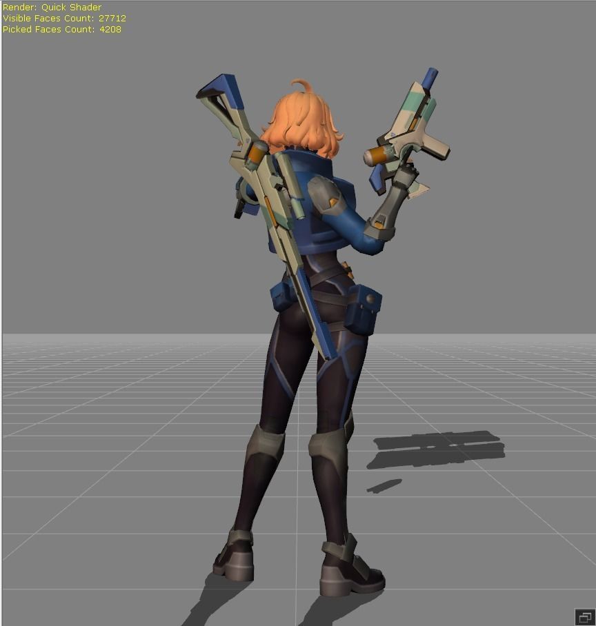 Beatrix Space Agent Low-poly 3D model_3