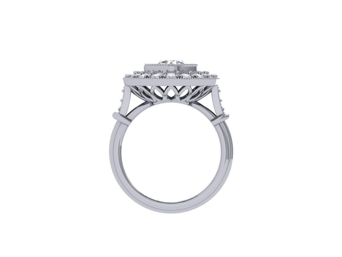 Solitaire Engagement Art Deco Ring 3D print model_9