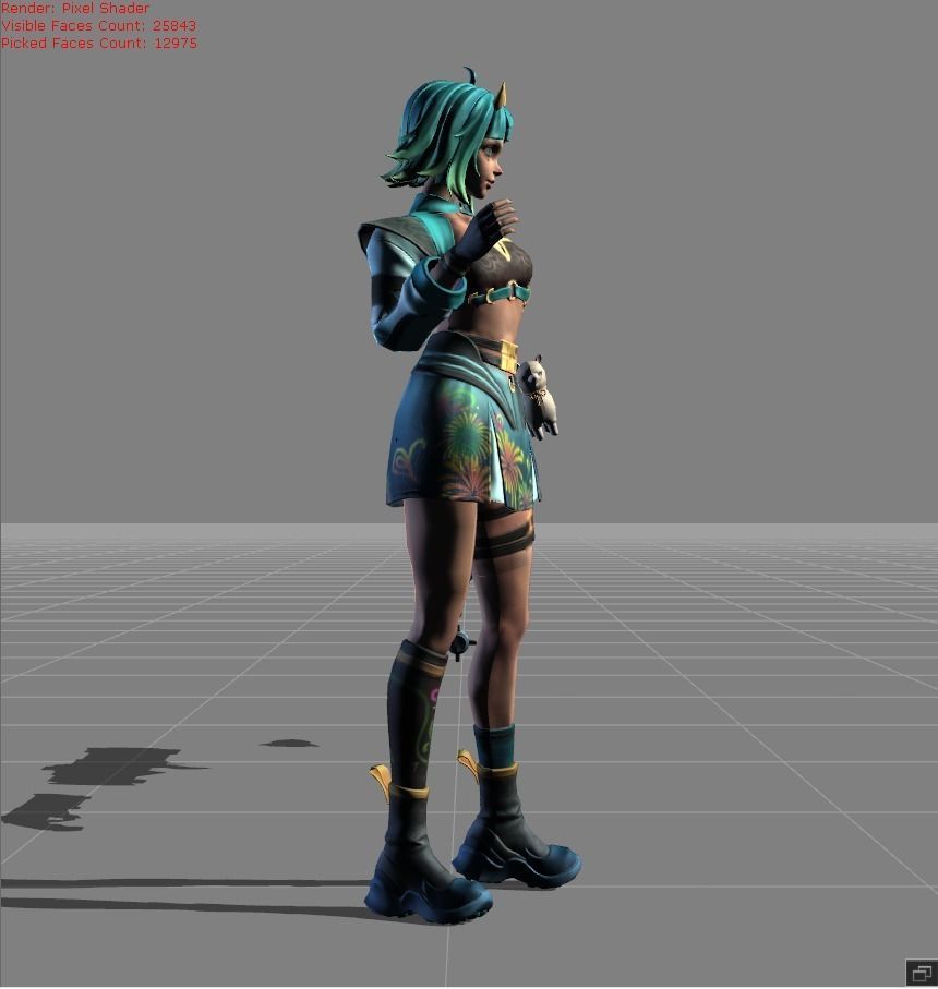 Beatrix Vibrant Fiesta Low-poly 3D model_1