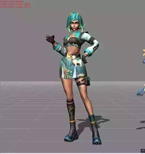 Beatrix Vibrant Fiesta Low-poly 3D model