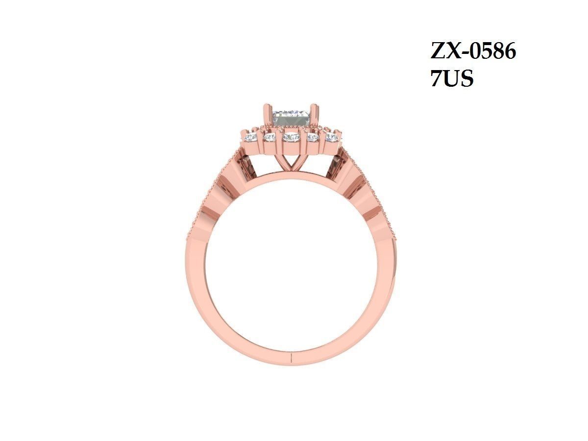 Emerald Solitaire Art Deco Ring 3D print model_11