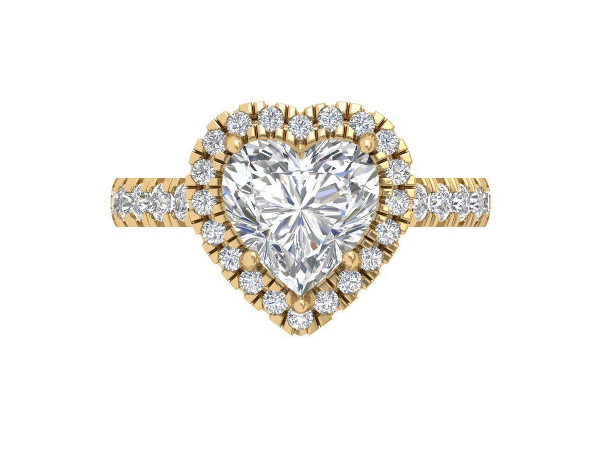 Heart Art Deco Ring 3D print model_3