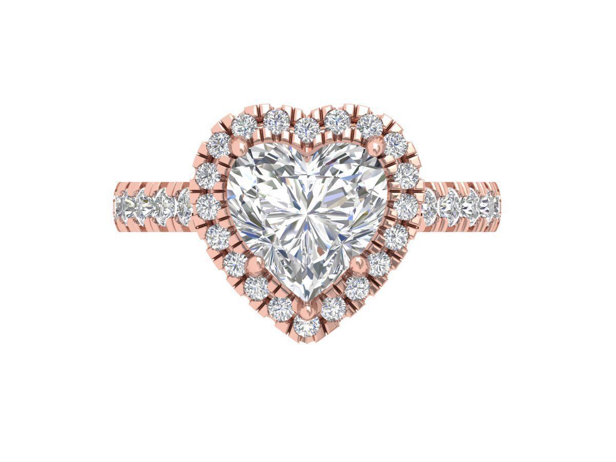 Heart Art Deco Ring 3D print model_4