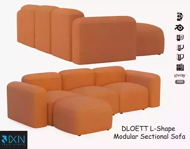 DLOETT L-Shape Modular Sectional Sofa