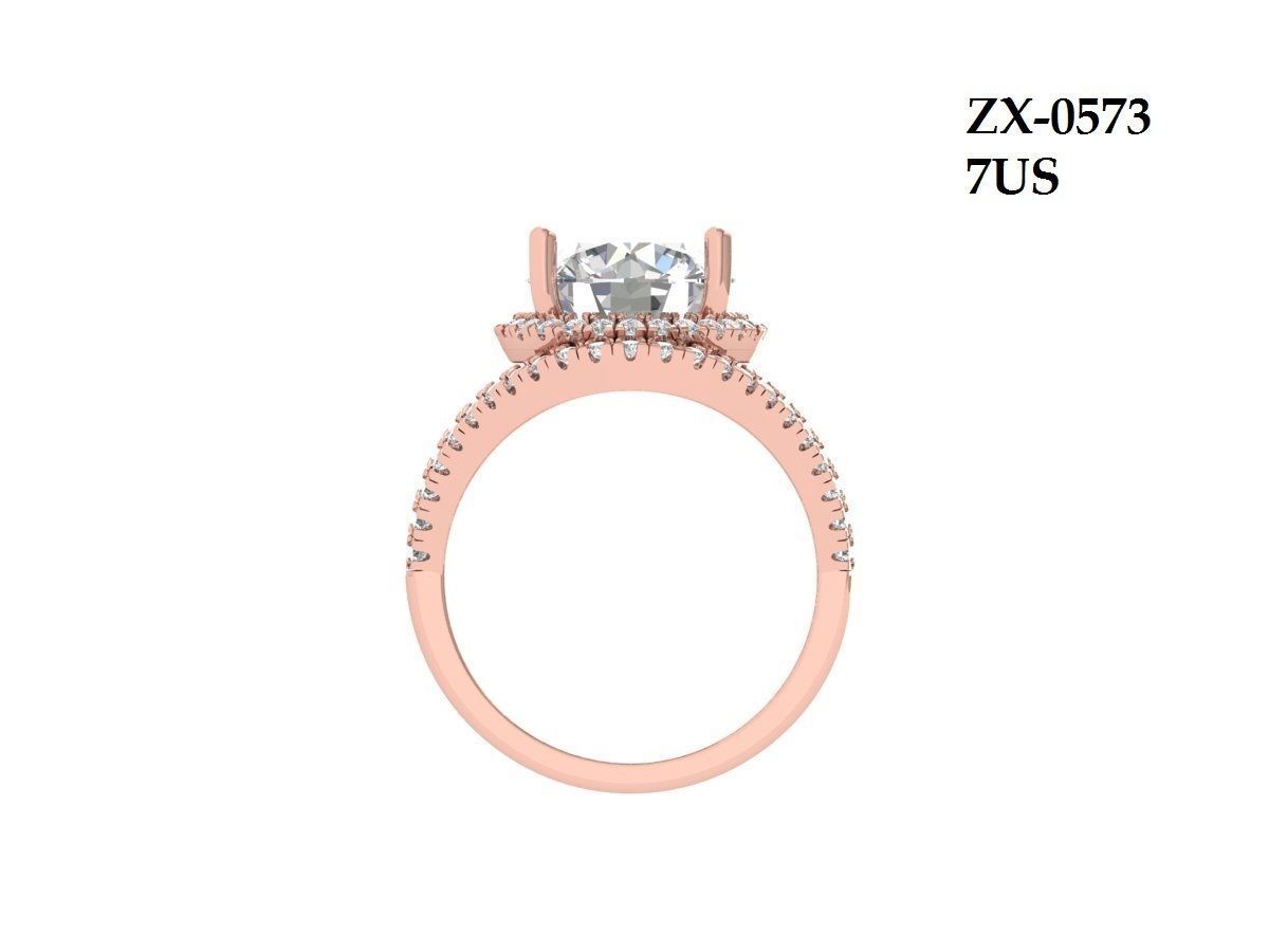 Solitaire Engagement Art Deco Ring 3D print model_11