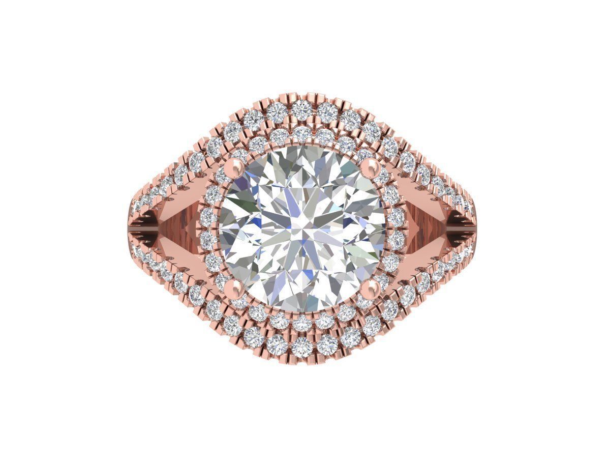 Solitaire Engagement Art Deco Ring 3D print model_1