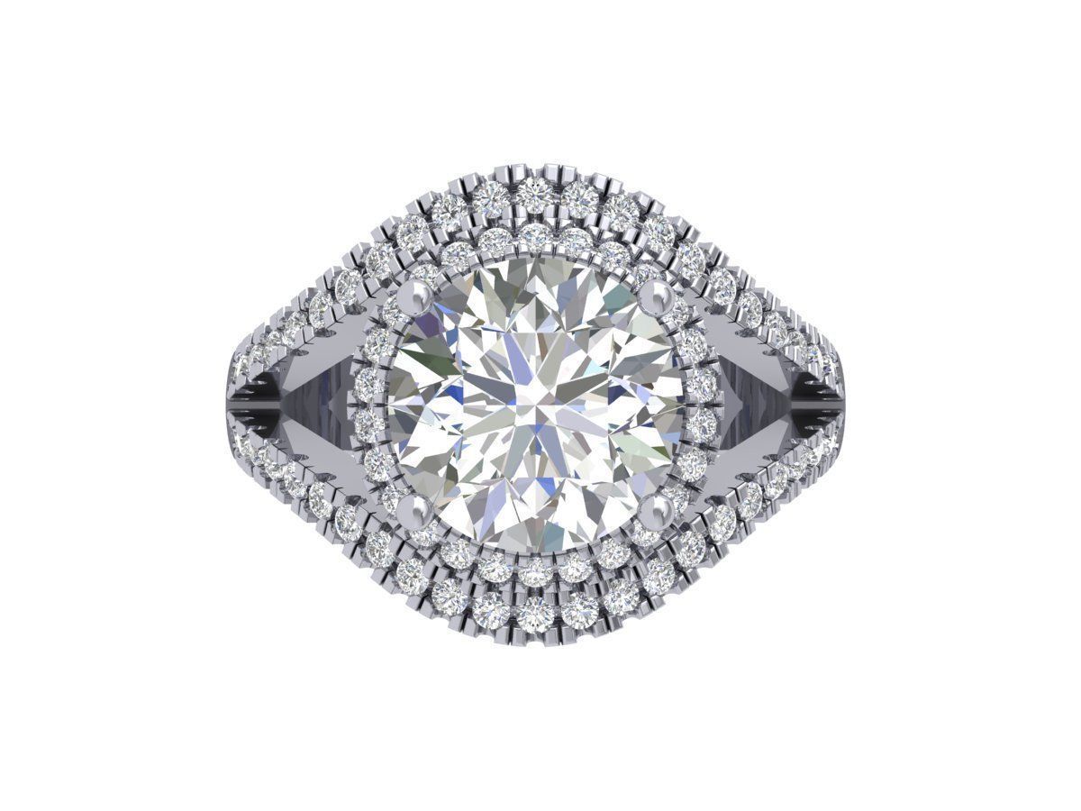 Solitaire Engagement Art Deco Ring 3D print model_2