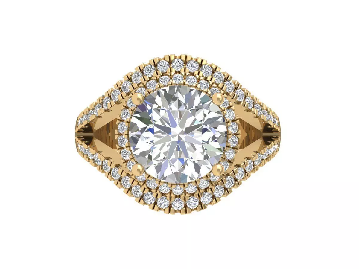 Solitaire Engagement Art Deco Ring 3D print model_0