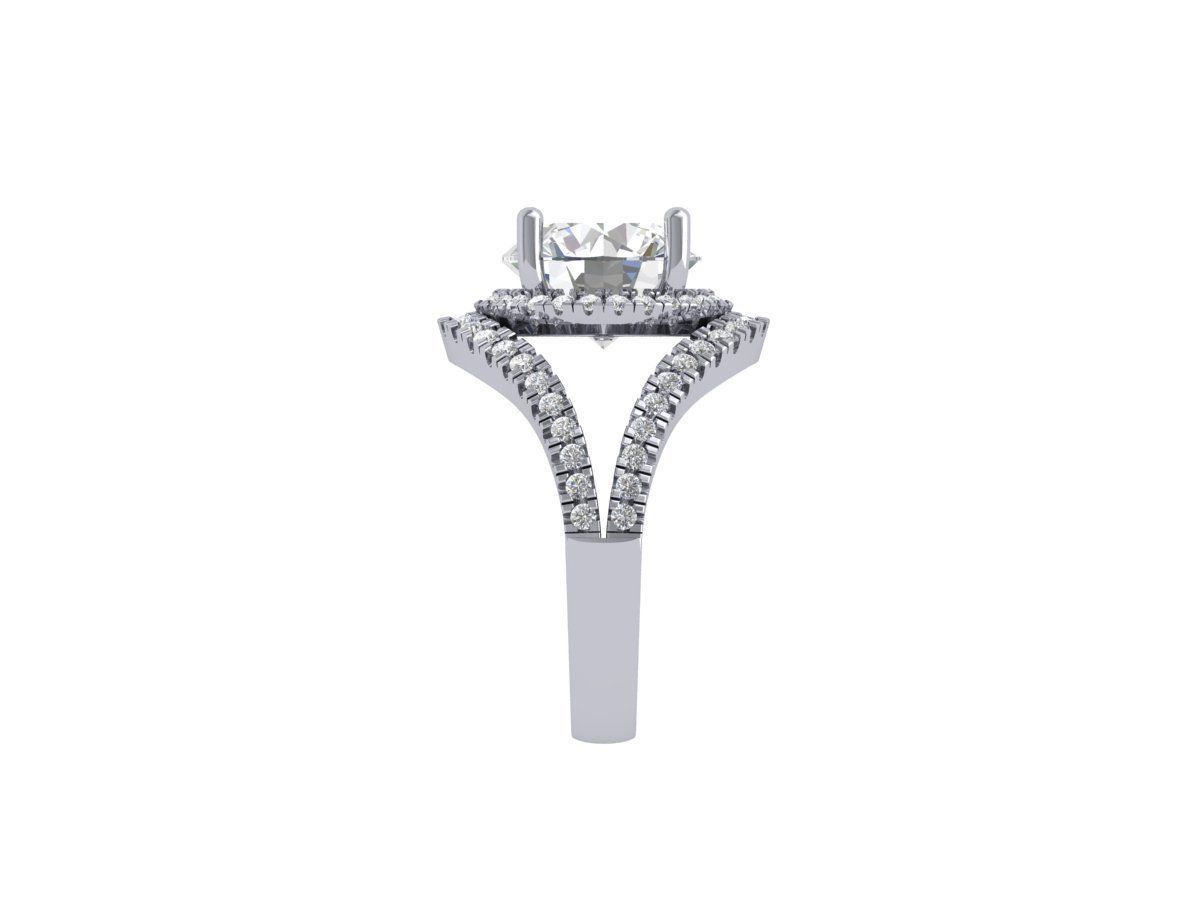 Solitaire Engagement Art Deco Ring 3D print model_7