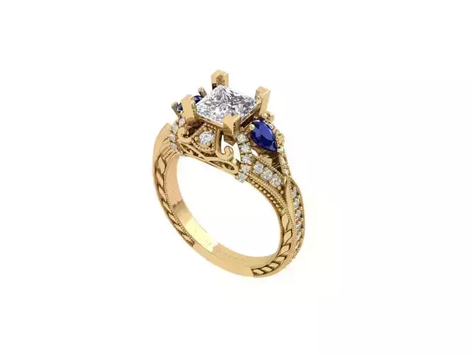 Princess Art Deco Ring