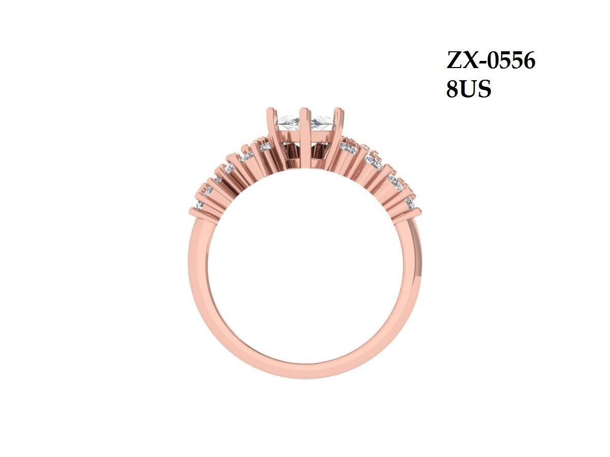 Marquise Ring Bridal Set 3D print model_11