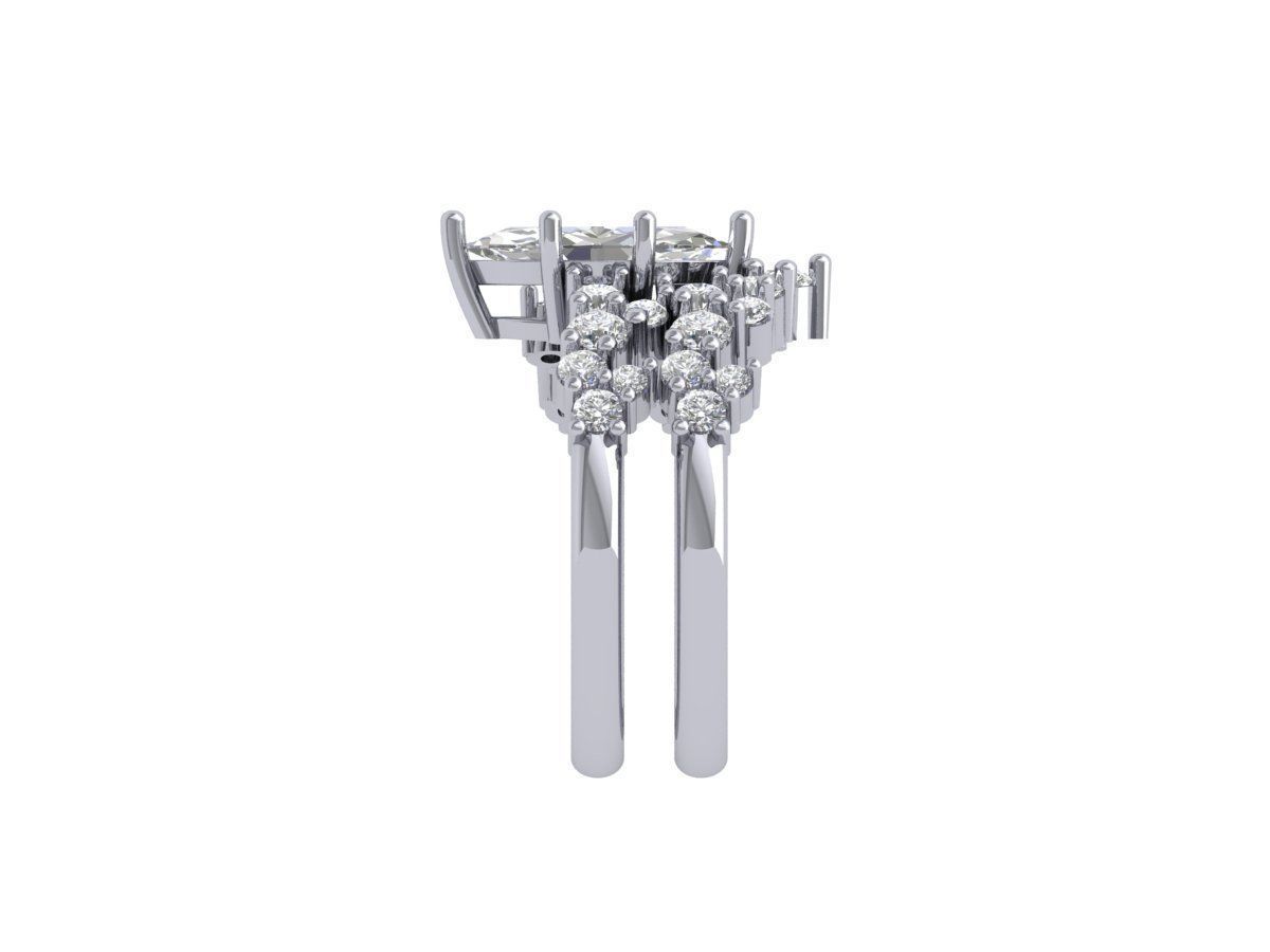 Marquise Ring Bridal Set 3D print model_10