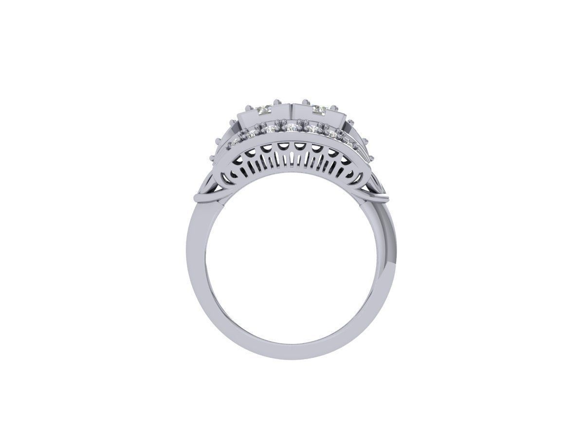 Solitaire Engagement Art Deco Ring 3D print model_8