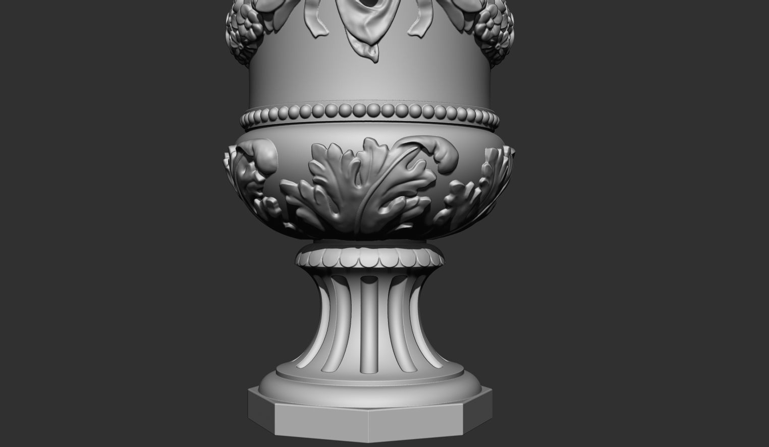 Decorated urn with female head 3D model_8