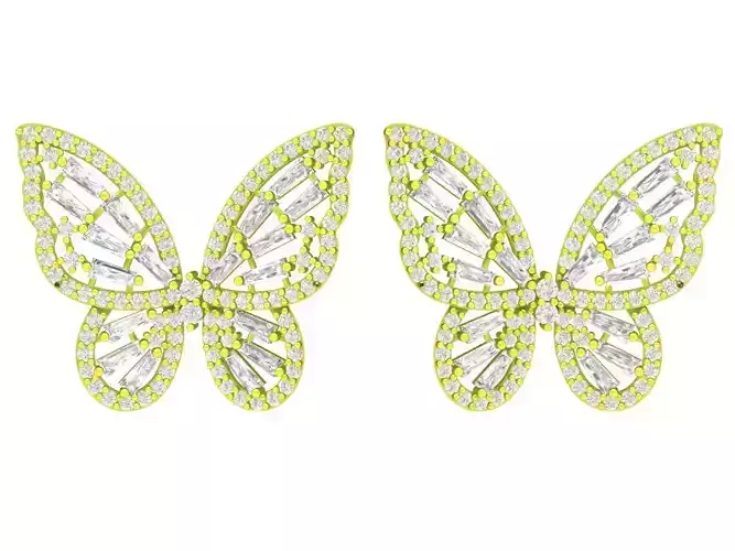 7290 Diamond Butterfly Earrings