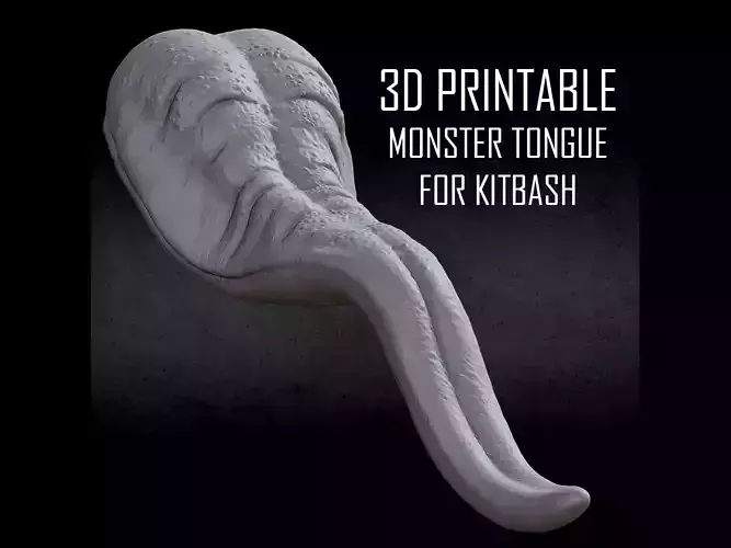 3D PRINTABLE MONSTER TONGUE FOR KITBASH - LONG