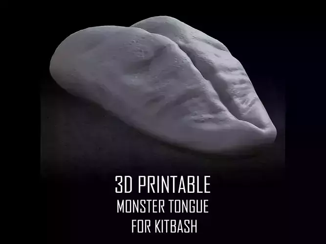 3D PRINTABLE MONSTER TONGUE FOR KITBASH - NORMAL 3D print model