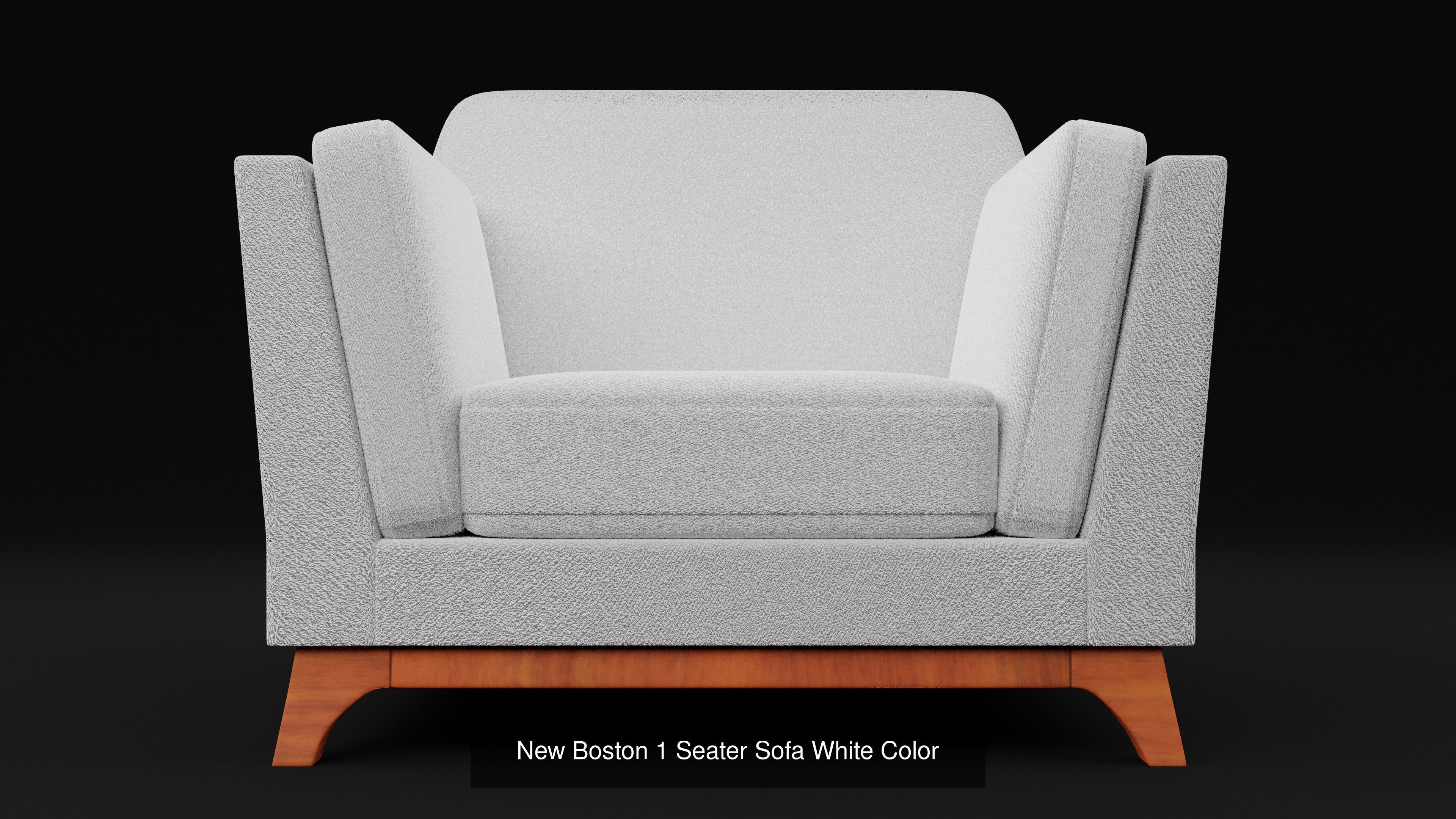 New 3D Boston Sofas Set White Color 3 Models 3D Collection _3