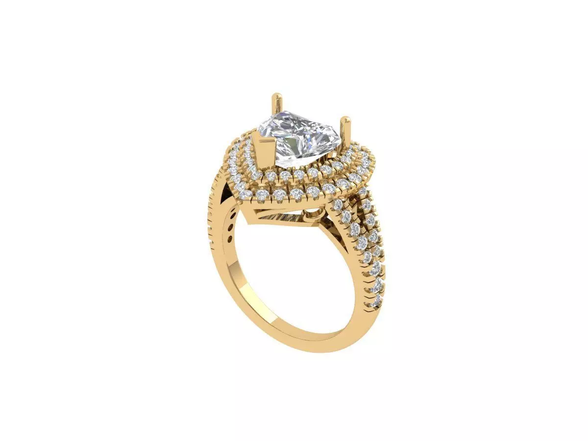 Heart Art Deco Ring 3D print model
