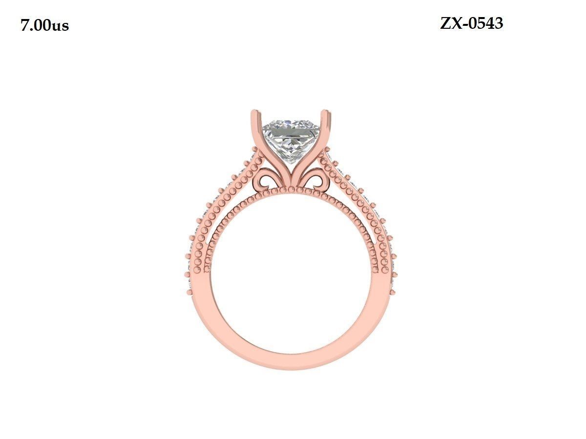 Princess Art Deco Ring 3D print model_8