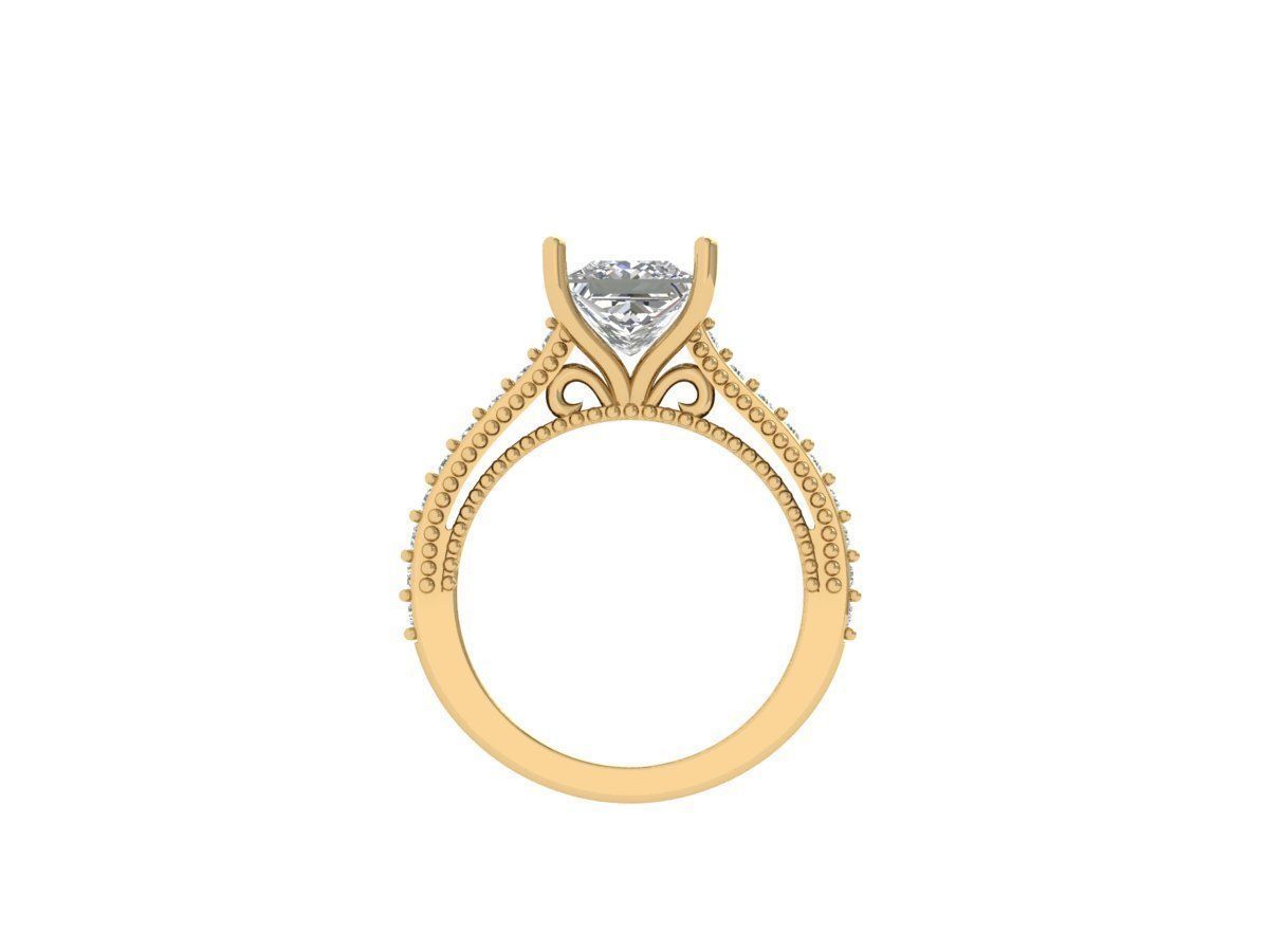 Princess Art Deco Ring 3D print model_6