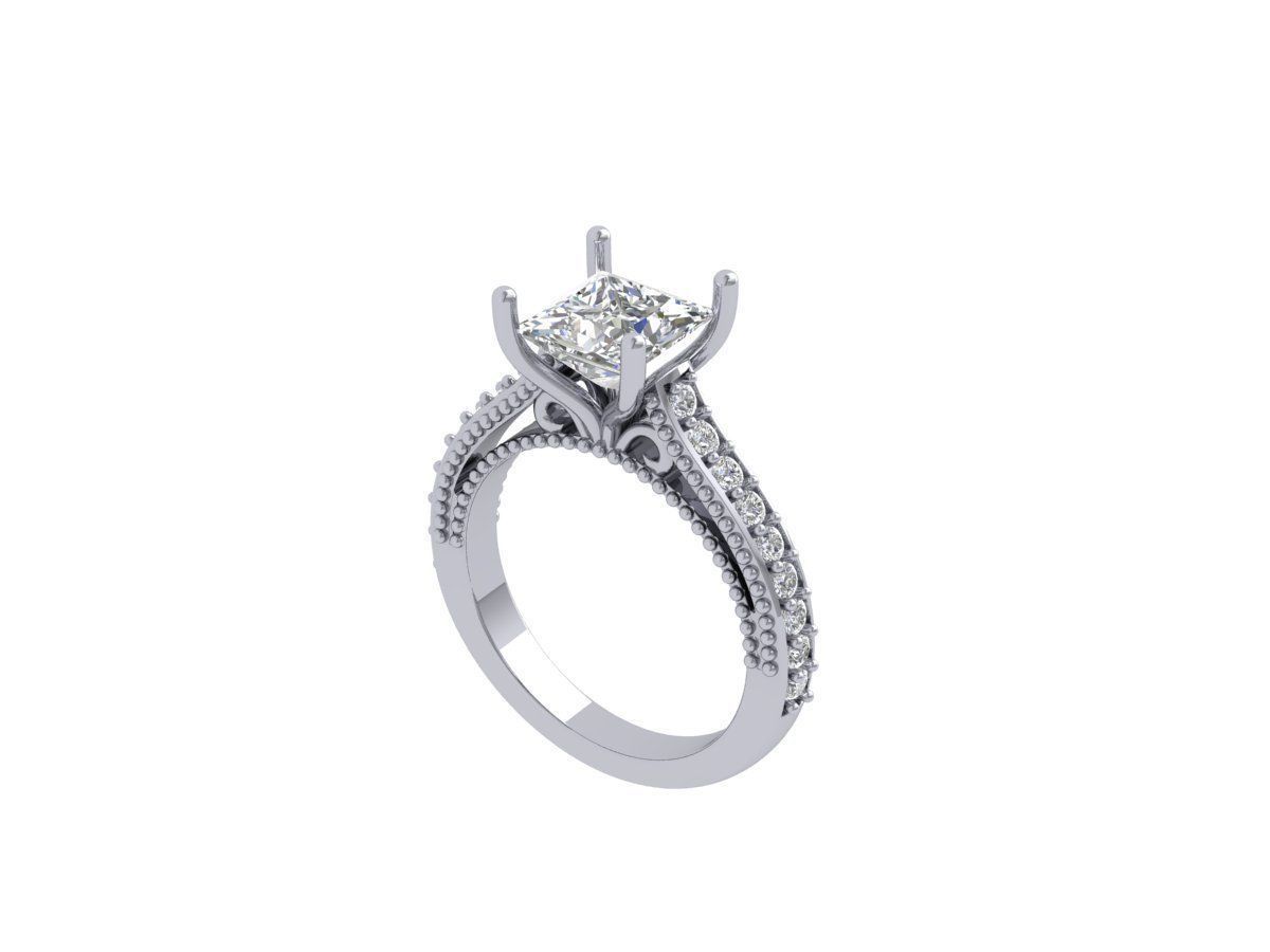 Princess Art Deco Ring 3D print model_2