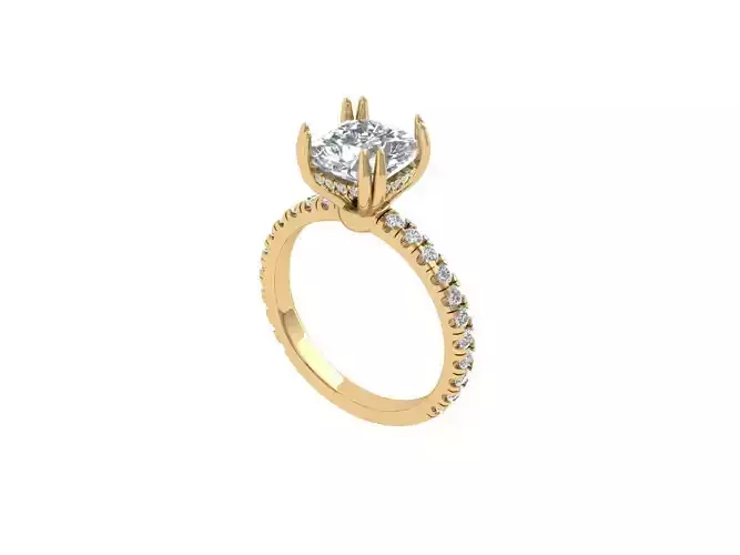 Cushion Solitaire Engagement Ring