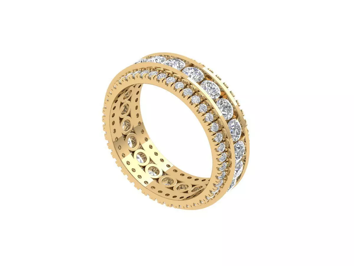 Solitaire Engagement Art Deco Full eternity Ring 3D print model