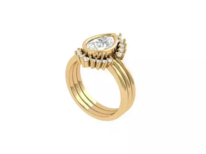 Pear SolitaireArt Deco Ring