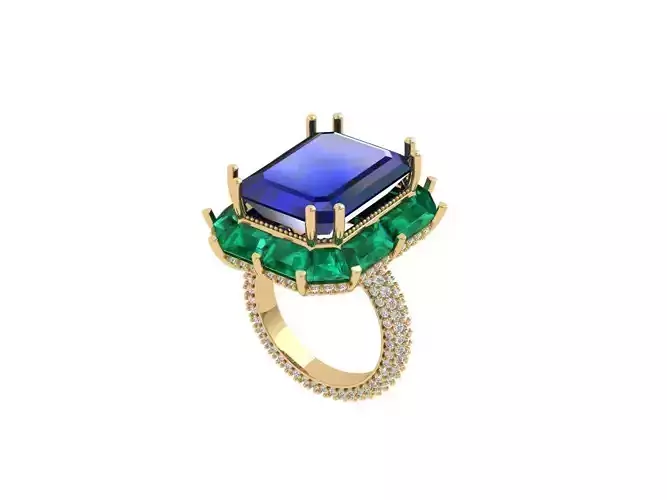 Emerald Art Deco Ring