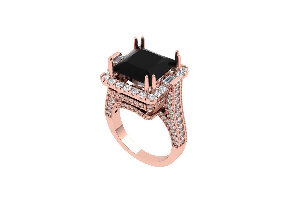 Princess Art Deco Ring 3D print model_4