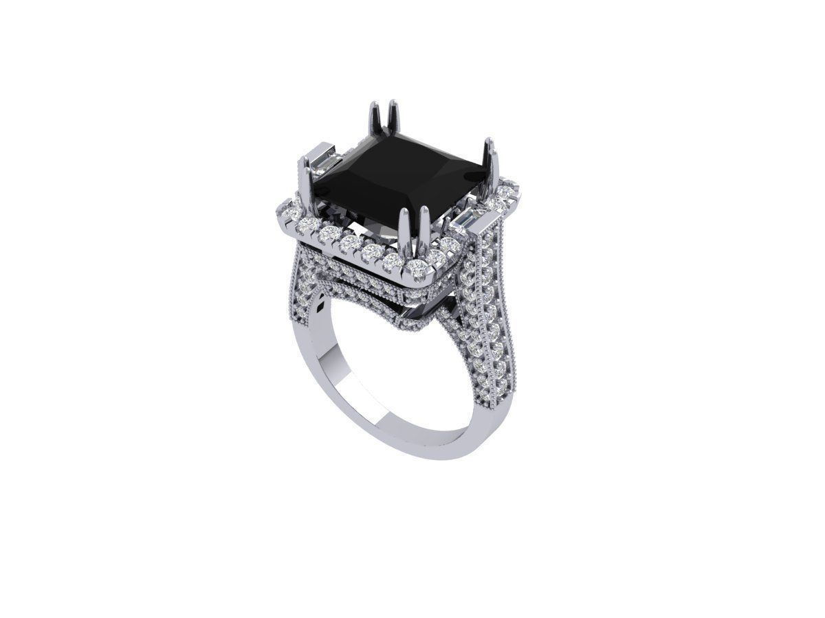 Princess Art Deco Ring 3D print model_5